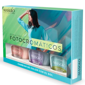 ESMALTE TRADICIONAL FOTOCROMATICOS MASGLO KIT #1 CAJA VERDE 13,5 ML