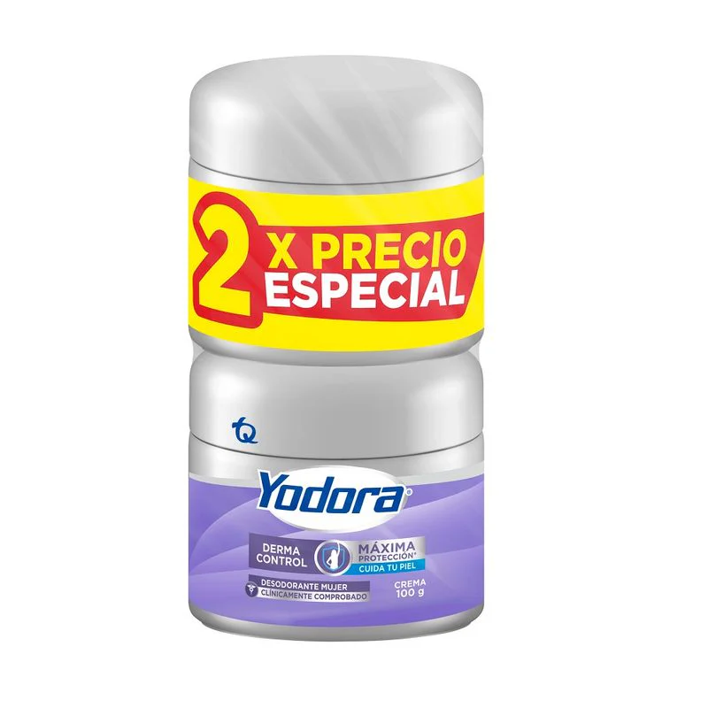 Desodorante Yodora mujer en crema derma control x2und x100g c-u