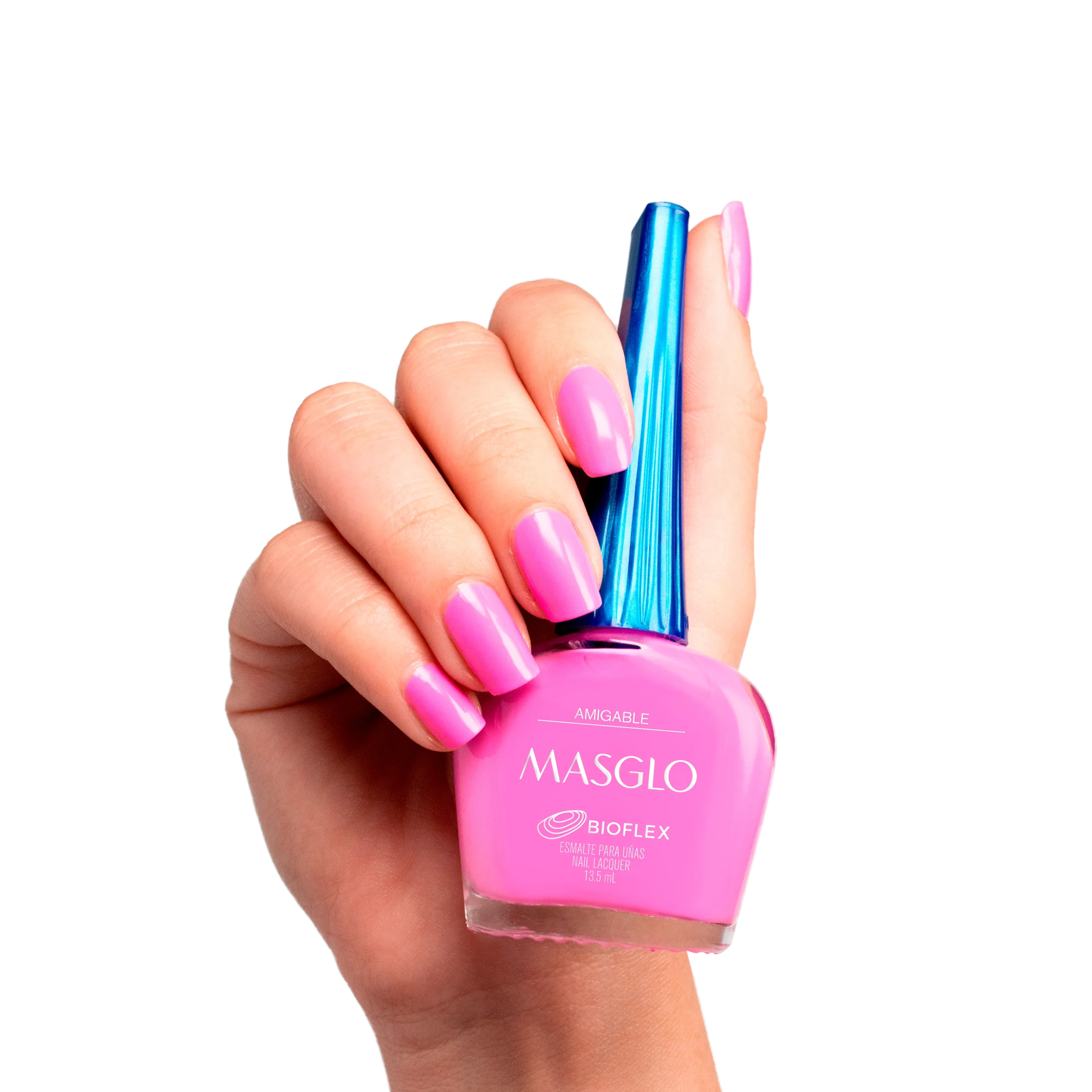 AMIGABLE – ESMALTE TRADICIONAL CREMOSO MASGLO 13,5 ML – GAMA FUCSIA