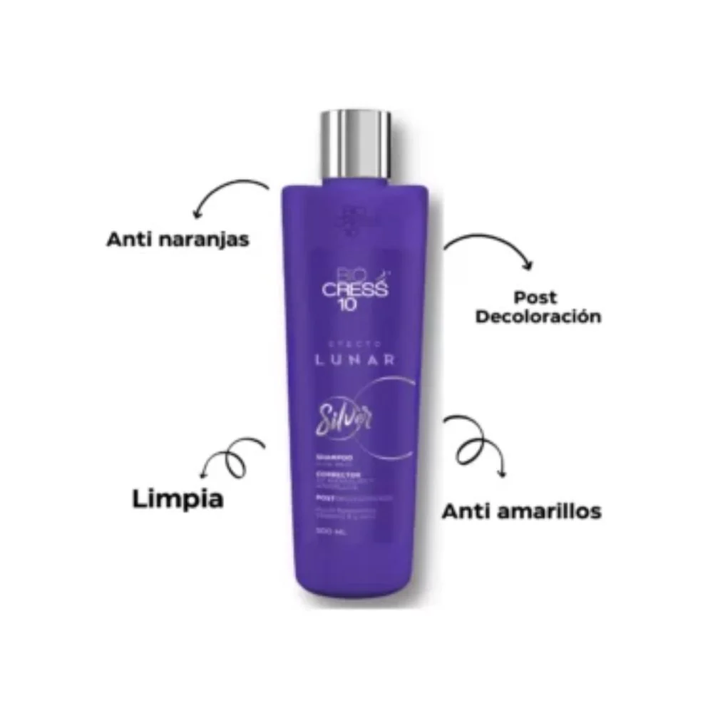 Biocress 10 Shampoo Silver Efecto Lunar 500mL