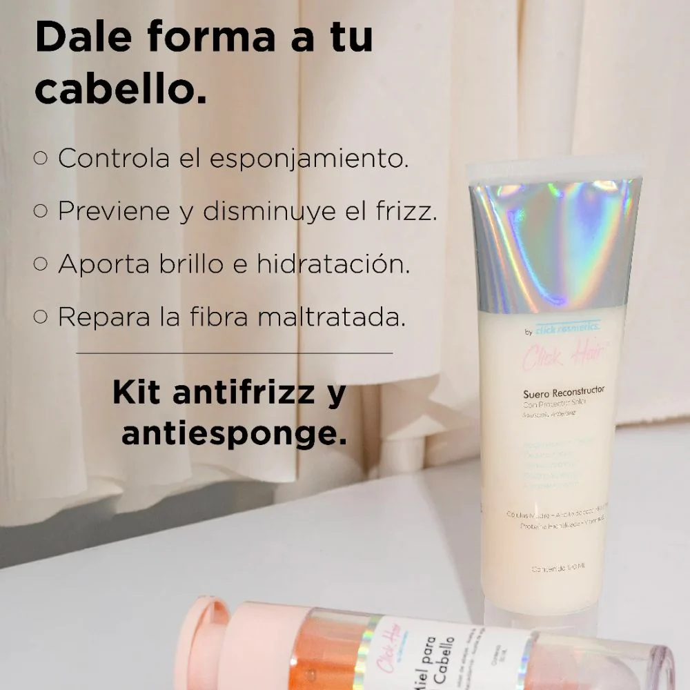 Click Hair Miel para el Cabello y Suero Reconstructor (2 Pack)