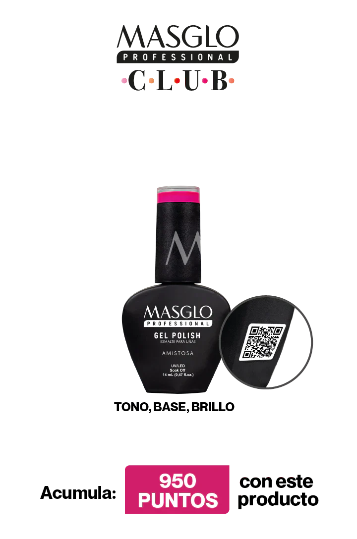 AMISTOSA – ESMALTE SEMIPERMANENTE MASGLO PROFESSIONAL GEL POLISH 14 ML CREMOSO – GAMA MORADO