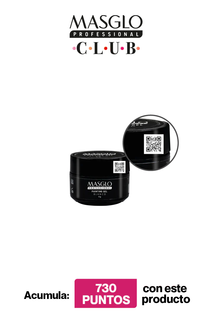 PAINTING GEL BLANCO – ESMALTE DECORACIoN SEMIPERMANENTE MASGLO PROFESSIONAL GEL POLISH 5 GR CREMOSO – GAMA BLANCO