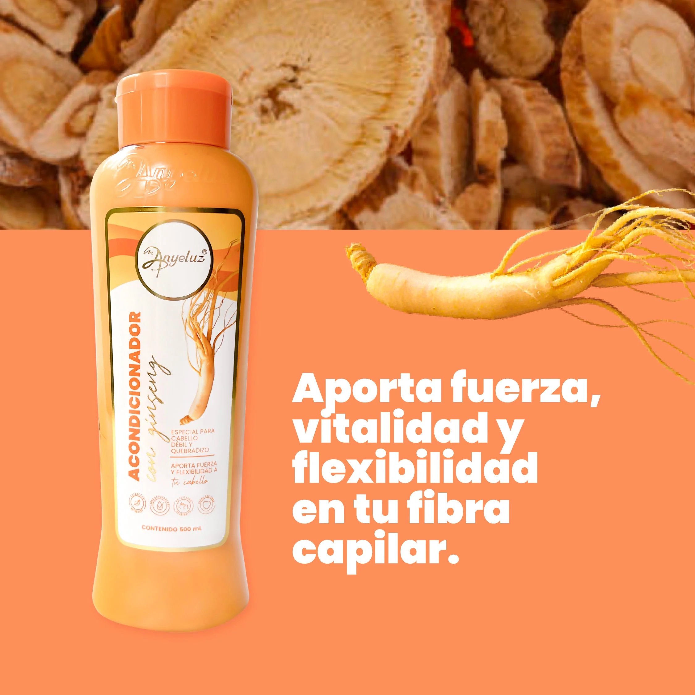 Anyeluz acondicionador con ginseng x500ml