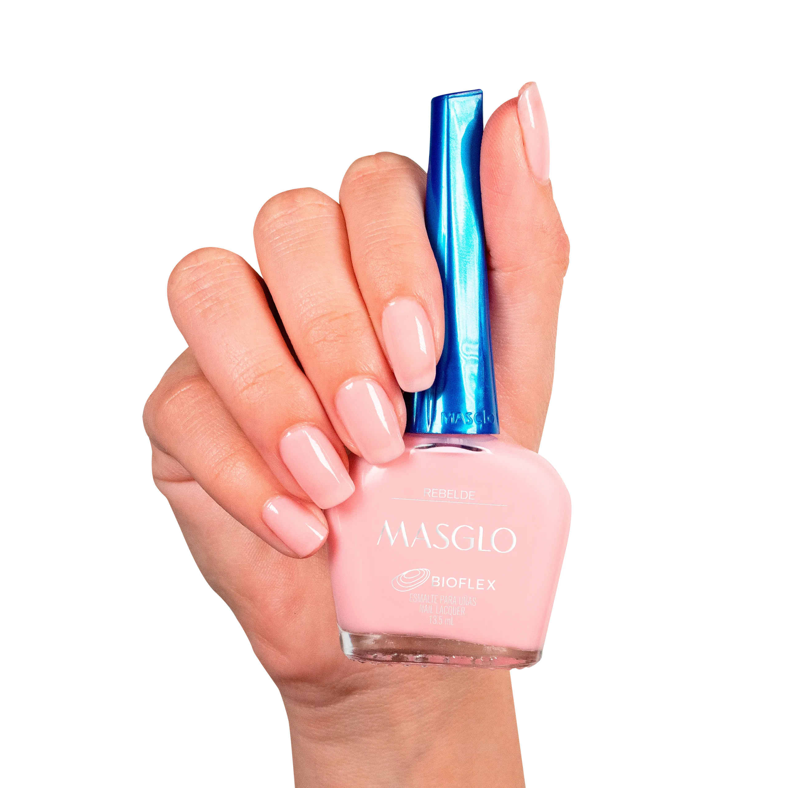 REBELDE – ESMALTE TRADICIONAL TRASLUCIDO MASGLO 13,5 ML – GAMA ROSADO