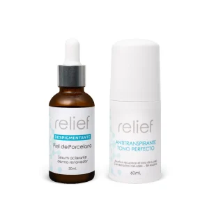 RELIEF KIT ACLARANTE DE AXILAS - Despigmentante de piel 30ml y antitranspirante 60ml (2 pack)