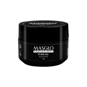 SPIDER GEL NEGRO - ESMALTE DECORACIoN SEMIPERMANENTE MASGLO PROFESSIONAL GEL POLISH 5 GR CREMOSO - GAMA NEGRO