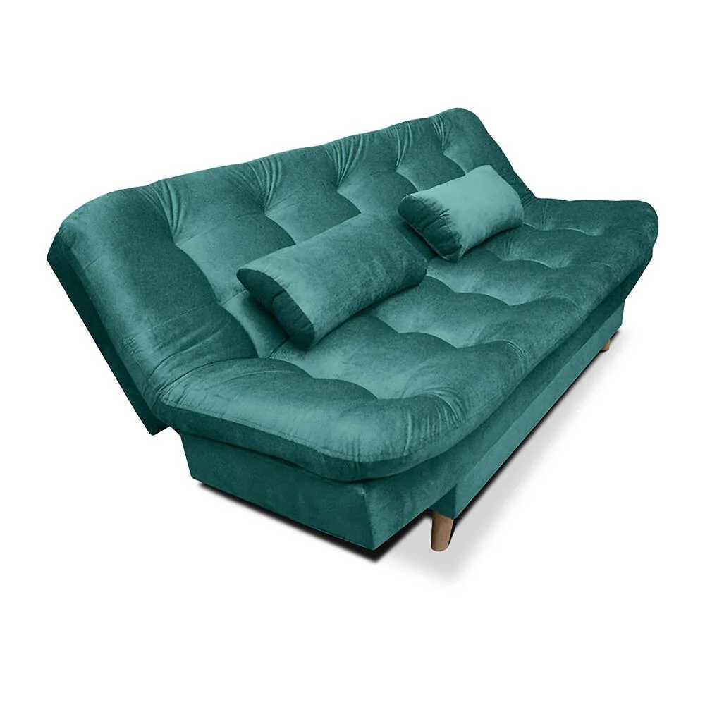 Sofa cama 3 Posiciones Fendik Tela Turquesa - Imagen 4