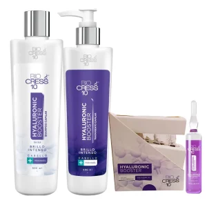 Biocress 10 Ampolletas de acido hialuronico 12 unid, Biocress 10 Shampoo capilar de acido hialuronico, Biocress 10 Tratamiento capilar de acido hialuronico  (14 pack)