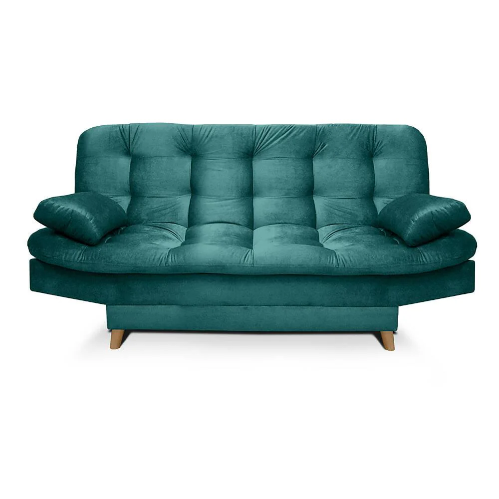 Sofa cama 3 Posiciones Fendik Tela Turquesa - Imagen 5