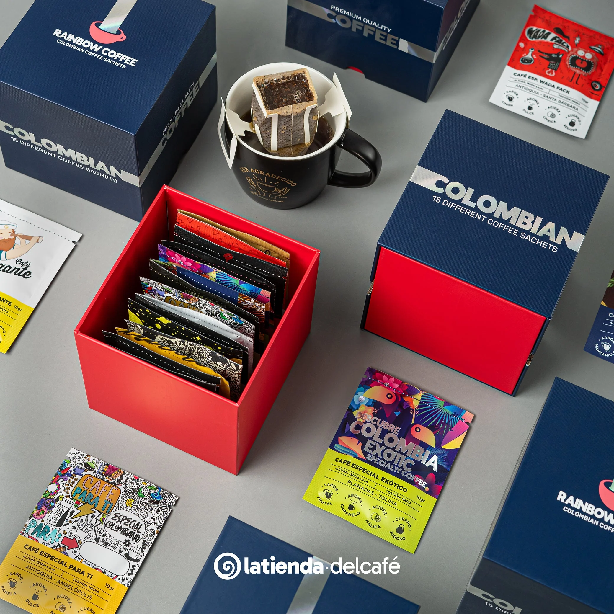 Caja de Sachets cafe Rainbow La Tienda del Cafe