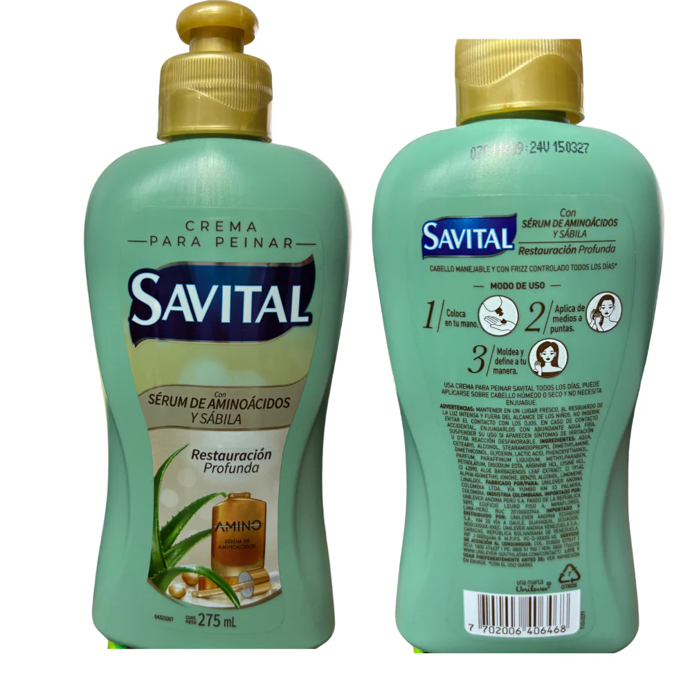 Savital Crema para Peinar con Aminoacidos y Sabila x 275ml