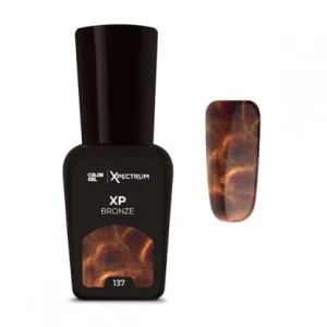 Organic Nails Gel semipermanente Color Xpectrum Bronze 137 con efectos y dimensiones holograficas para arte y diseno.  x7.5ml