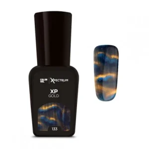 Organic Nails Gel semipermanente Color Xpectrum Gold 133 con efectos y dimensiones holograficas para arte y diseno.  x7.5ml